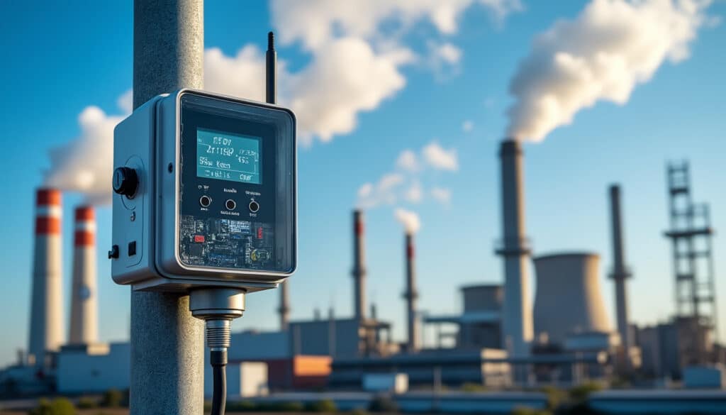 découvrez comment le capteur de gaz embarqué mesure avec précision les émissions de dioxyde de soufre des cheminées industrielles pour un suivi environnemental efficace.
