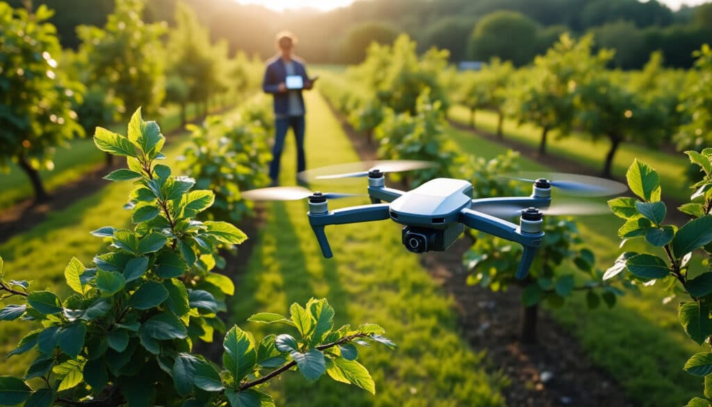 le diagnostic foliaire par réflectance aérienne permet d'ajuster précisément les apports en oligo-éléments dans les vergers, optimisant ainsi la santé et la productivité des arbres fruitiers.