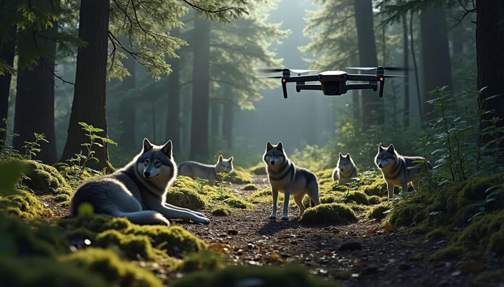 découvrez comment le survol silencieux des réserves naturelles permet d’étudier le comportement des loups tout en préservant leur habitat naturel.