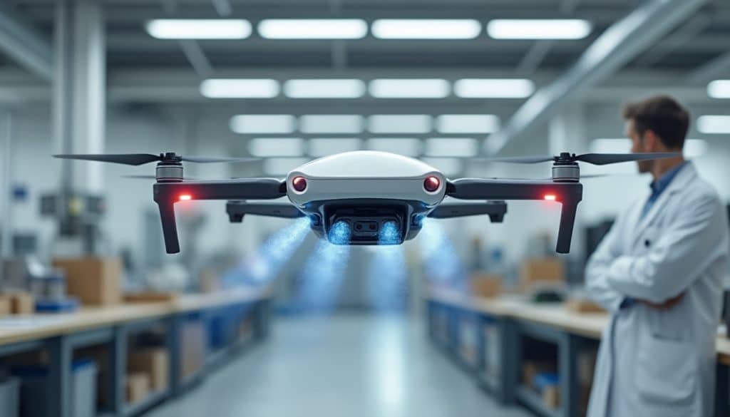 découvrez comment la propulsion par jet d’air comprimé élimine les pales rotatives et rend les drones de contact plus sûrs.