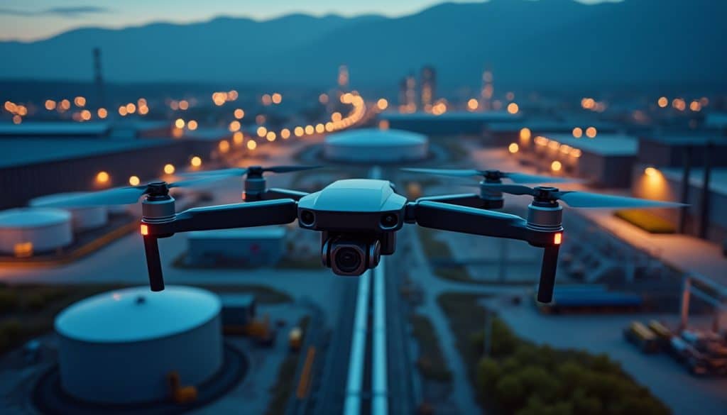 découvrez comment les caméras starlight des drones de ronde capturent des images couleur dans les zones industrielles, même en faible luminosité.